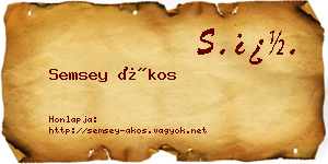 Semsey Ákos névjegykártya